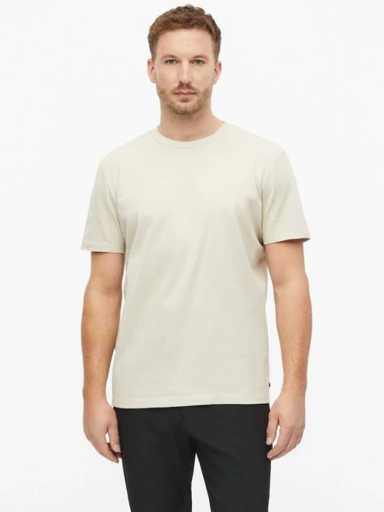 Zdjęcie produktu T-shirt z merceryzowanej bawełny żakardowej s.Oliver beżowy