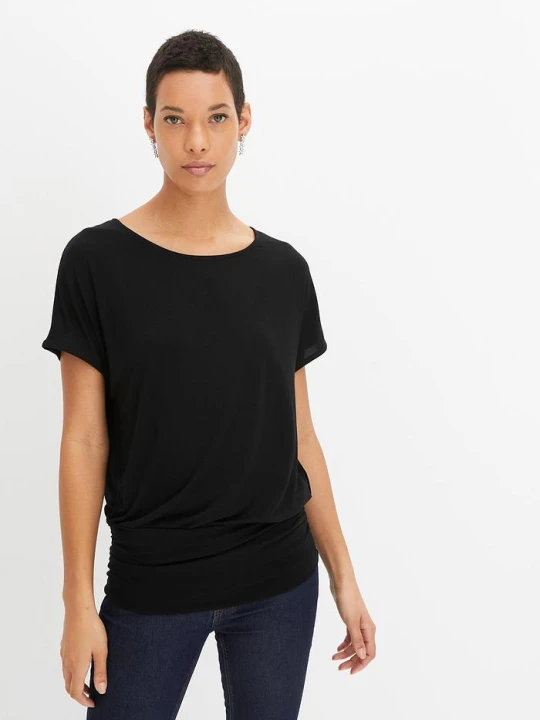 Zdjęcie produktu T-shirt z miękkiej mieszanki wiskozy BonPrix czarny
