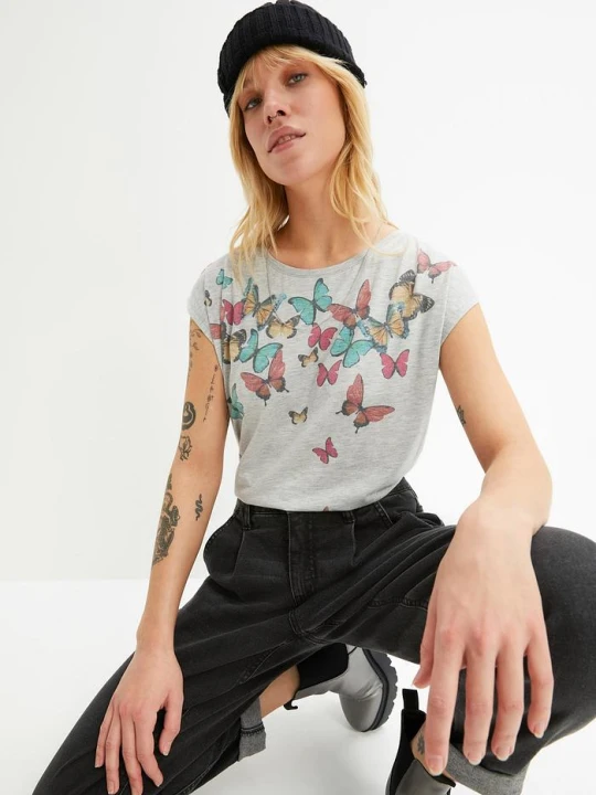 Zdjęcie produktu T-shirt z miękkiej mieszanki wiskozy BonPrix szary