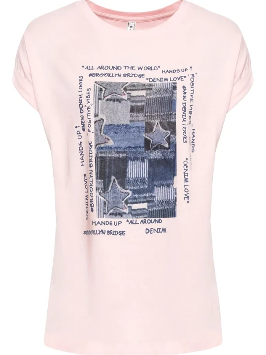 Zdjęcie produktu T-shirt z miękkiej mieszanki wiskozy BonPrix różowy