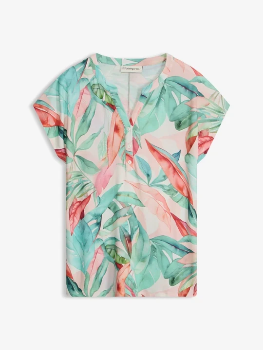 Zdjęcie produktu T-shirt z miękkiej mieszanki wiskozy BonPrix zielony