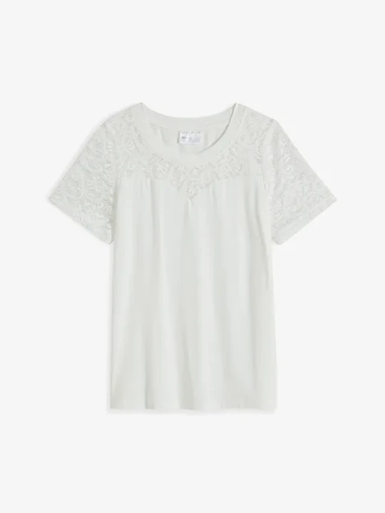Zdjęcie produktu T-shirt z miękkiej wiskozy BonPrix biały