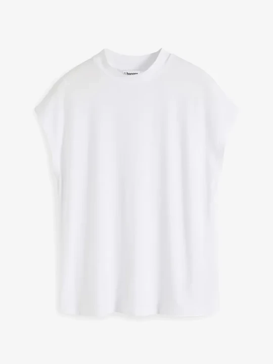 Zdjęcie produktu T-shirt z miękkiej wiskozy BonPrix biały
