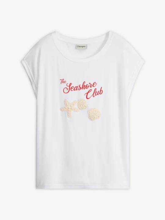 Zdjęcie produktu T-shirt z miękkiej wiskozy BonPrix biały