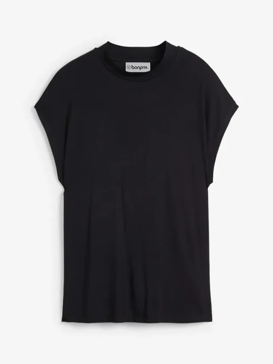 Zdjęcie produktu T-shirt z miękkiej wiskozy BonPrix czarny