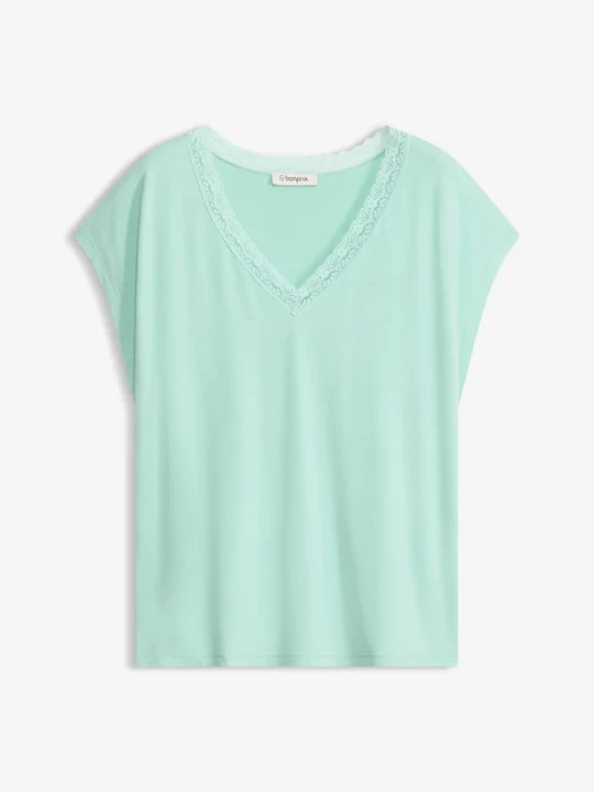 Zdjęcie produktu T-shirt z miękkiej wiskozy BonPrix zielony