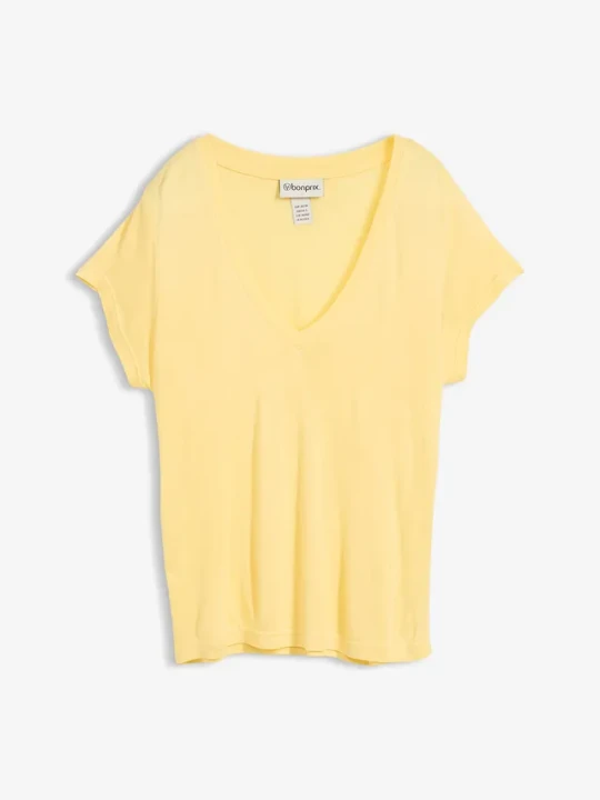 Zdjęcie produktu T-shirt z miękkiej wiskozy BonPrix żółty
