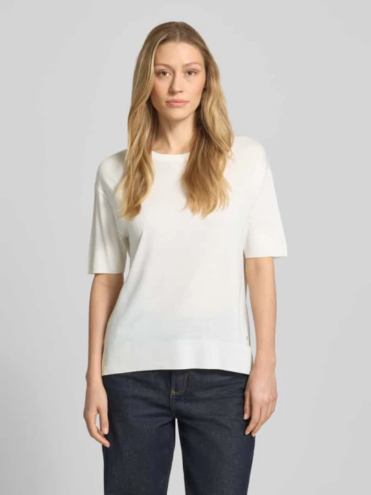 Zdjęcie produktu t-shirt z mieszanka lyocellu i bawełny z okrągły dekolt Windsor Écru