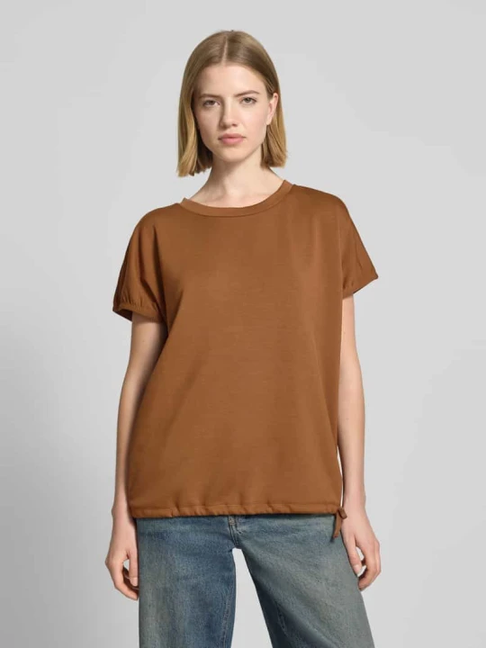 Zdjęcie produktu t-shirt z mieszanka moheru z okrągły dekolt model 'BANU' Soyaconcept Jasnobrązowy