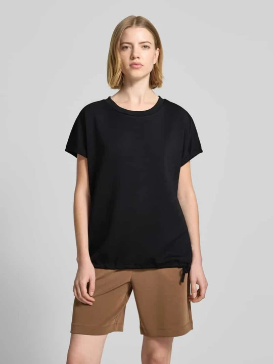Zdjęcie produktu t-shirt z mieszanka moheru z okrągły dekolt model 'BANU' Soyaconcept czarny