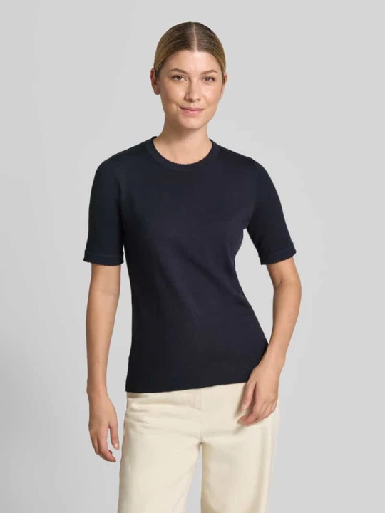 Zdjęcie produktu T-shirt z mieszanka wiskozy Christian Berg Ciemnoniebieski