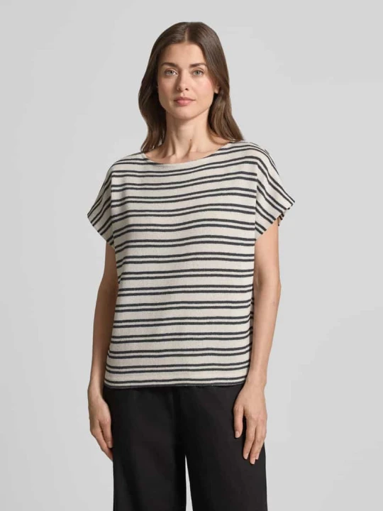 Zdjęcie produktu t-shirt z mieszanka wiskozy model 'Sostal' Opus Granatowy