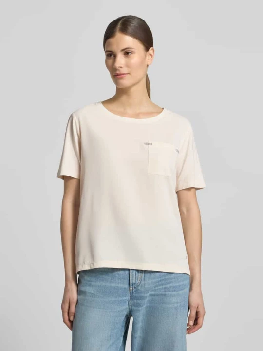 Zdjęcie produktu t-shirt z mieszanka wiskozy z brustaszą Monari Écru