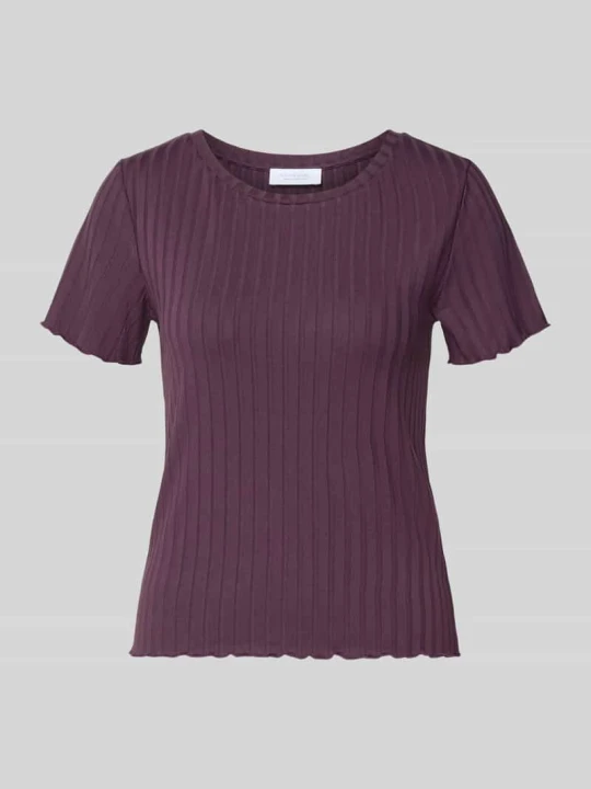 Zdjęcie produktu t-shirt z mieszanka wiskozy z faliste wykończenie Rich & Royal Oberżynowy