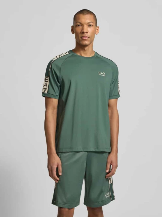 Zdjęcie produktu T-shirt z Mieszanka wiskozy z logo EA7 Emporio Armani Zielony