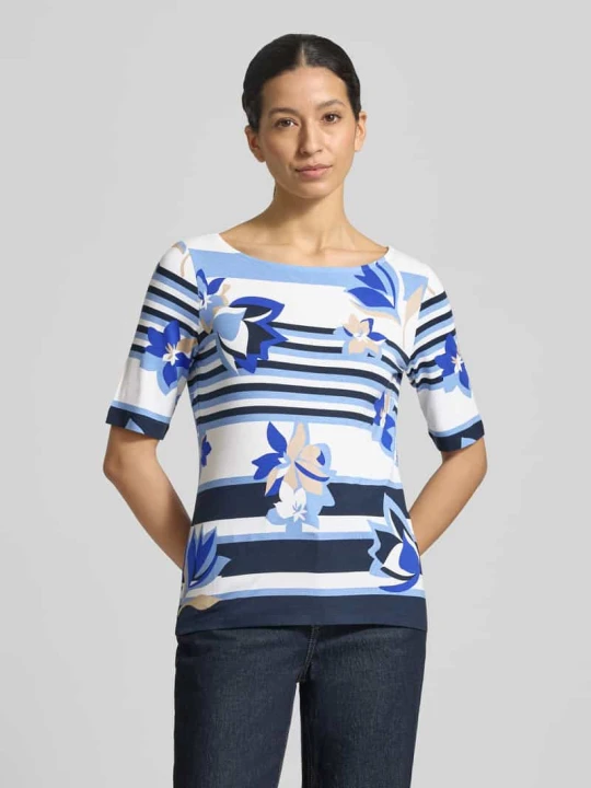 Zdjęcie produktu T-shirt z Mieszanka wiskozy z Okrągły dekolt Betty Barclay Granatowy
