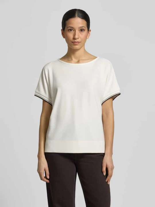 Zdjęcie produktu T-shirt z mieszanka wiskozy z okrągły dekolt model 'Giprep' Opus Écru
