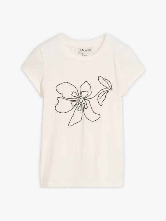 Zdjęcie produktu T-shirt z mieszanki bawełny BonPrix biały