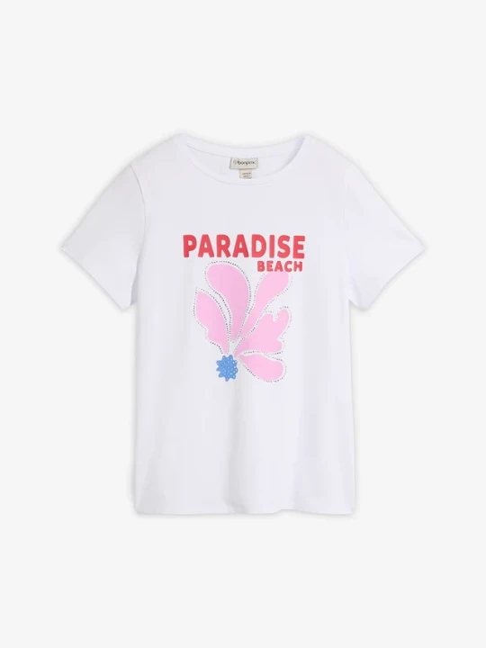 Zdjęcie produktu T-shirt z mieszanki bawełny BonPrix biały