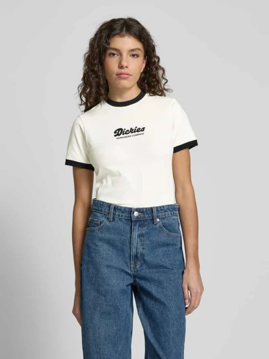 Zdjęcie produktu T-shirt z mieszanki bawełny model ‘LEWISTOWN’ Dickies Écru