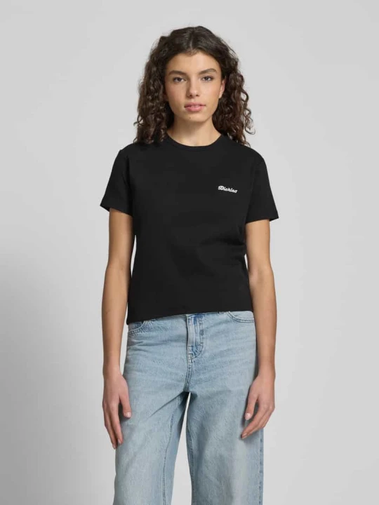 Zdjęcie produktu T-shirt z mieszanki bawełny model ‘LEWISTOWN’ Dickies Czarny