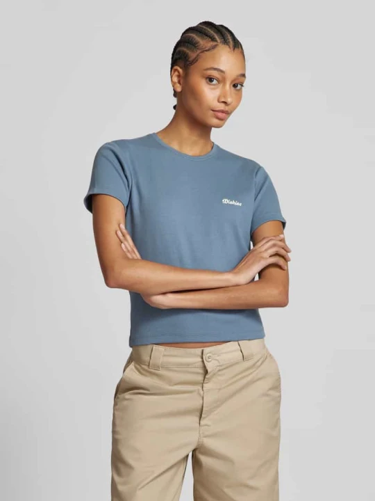 Zdjęcie produktu T-shirt z mieszanki bawełny model ‘LEWISTOWN’ Dickies Niebieski