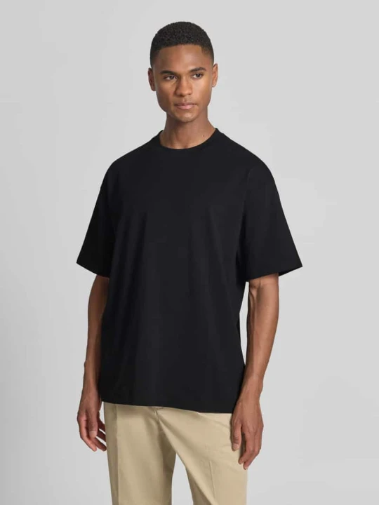 Zdjęcie produktu T-shirt z mieszanki bawełny w kroju regular fit model 'GEZA-R' Strellson Czarny