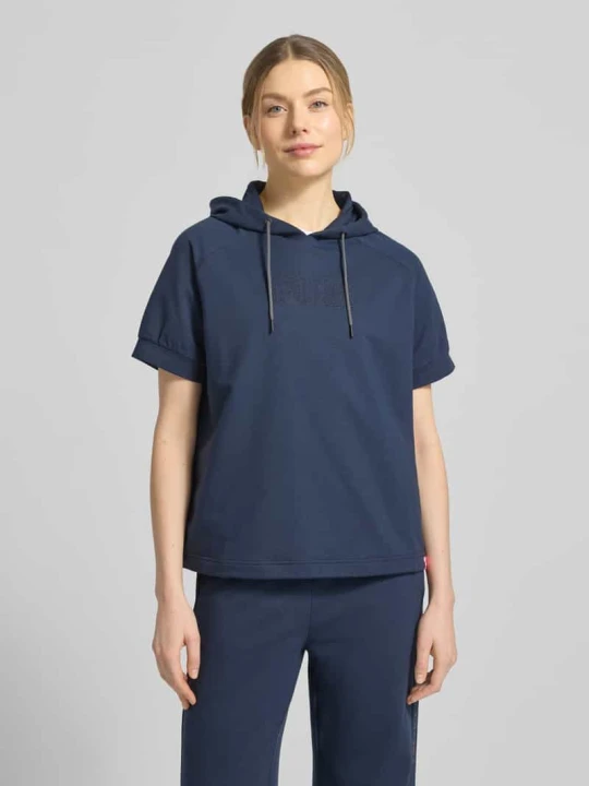 Zdjęcie produktu t-shirt z mieszanki bawełny z kapturem model 'SHARON3' FIRE + ICE Ciemnoniebieski