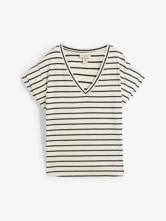 Zdjęcie produktu T-shirt z mieszanki bawełny z rękawkami z falbaną BonPrix beżowy