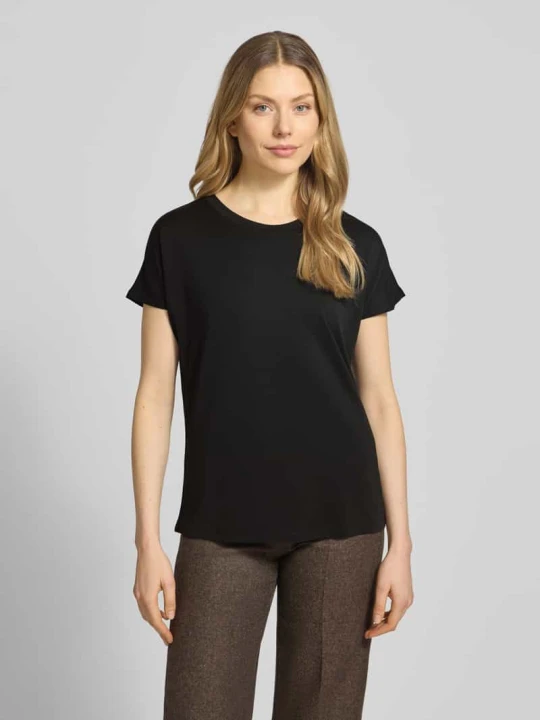 Zdjęcie produktu t-shirt z mieszanki modalu z okrągłym dekoltem Jake*s Czarny