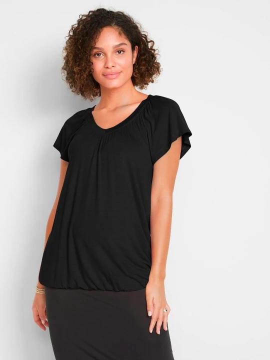 Zdjęcie produktu T-shirt z mieszanki wiskozy BonPrix czarny
