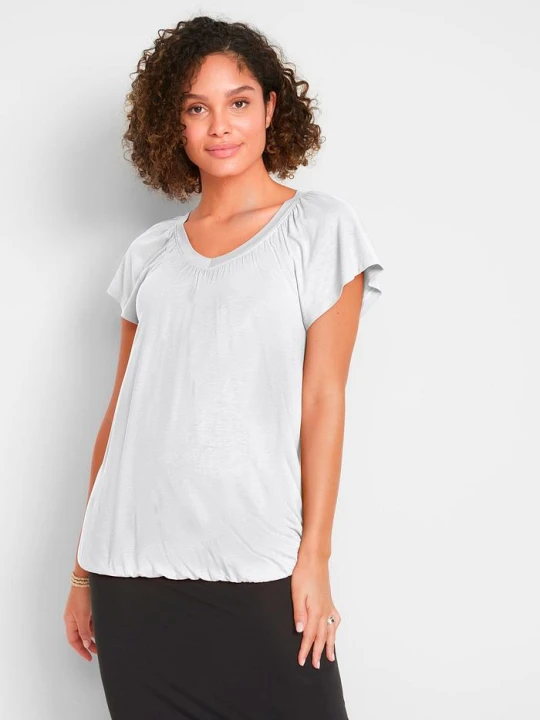 Zdjęcie produktu T-shirt z mieszanki wiskozy BonPrix biały