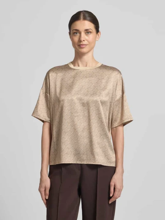 Zdjęcie produktu T-shirt z mieszanki wiskozy i elastanu model 'Tracy' JOOP! Camel