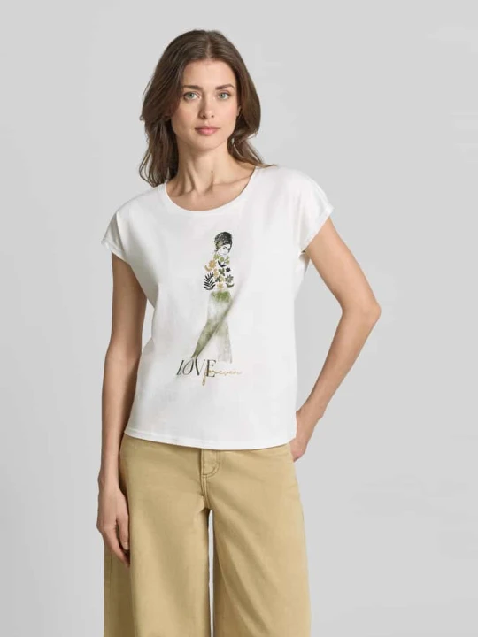 Zdjęcie produktu T-shirt z mieszanki wiskozy, krój regular fit Christian Berg Złamany biały
