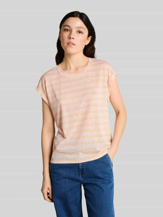 Zdjęcie produktu T-shirt z mieszanki wiskozy, krój regular fit Tom Tailor Morelowy