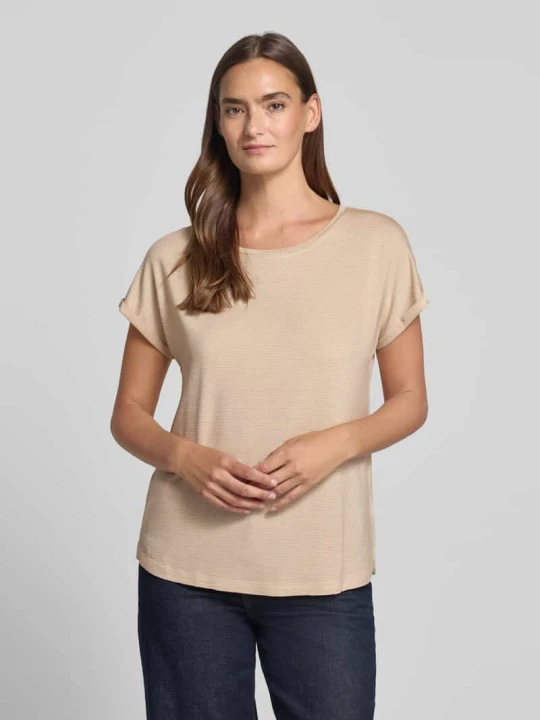 Zdjęcie produktu T-shirt z mieszanki wiskozy o kroju relaxed fit Christian Berg Ziemisty brązowy