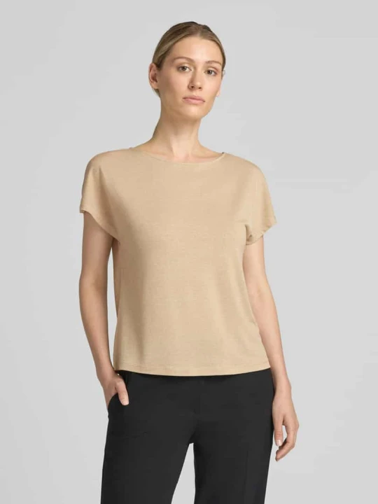 Zdjęcie produktu T-shirt z mieszanki wiskozy o kroju relaxed fit comma Złoty