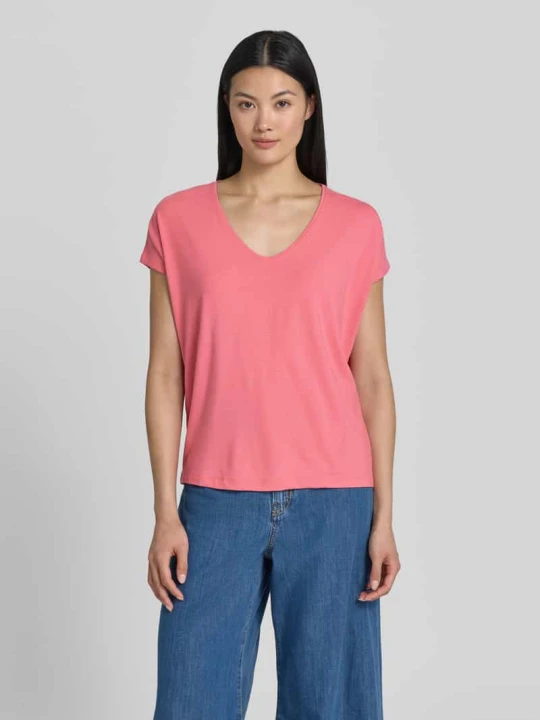 Zdjęcie produktu T-shirt z mieszanki wiskozy o kroju relaxed fit s.Oliver Mocnoróżowy