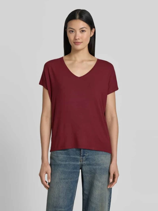 Zdjęcie produktu T-shirt z mieszanki wiskozy o kroju relaxed fit s.Oliver Bordowy