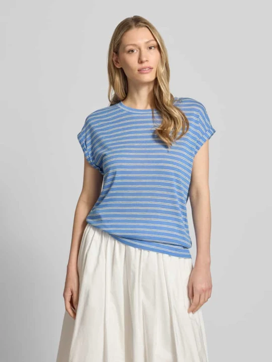 Zdjęcie produktu T-shirt z mieszanki wiskozy o kroju relaxed fit Tom Tailor Błękitny