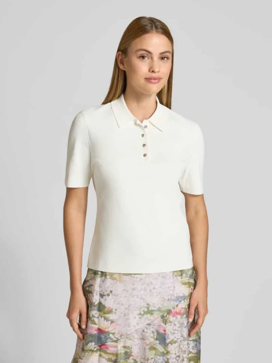 Zdjęcie produktu T-shirt z mieszanki wiskozy z kołnierzykiem polo model 'ELBETH' Ted Baker Piaskowy