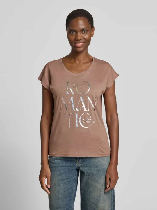 Zdjęcie produktu T-shirt z mieszanki wiskozy z nadrukiem statement w kroju regular fit Christian Berg
