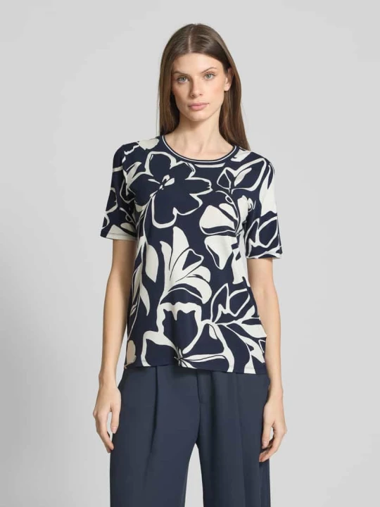 Zdjęcie produktu T-shirt z mieszanki wiskozy z okrągłym dekoltem Betty Barclay Granatowy