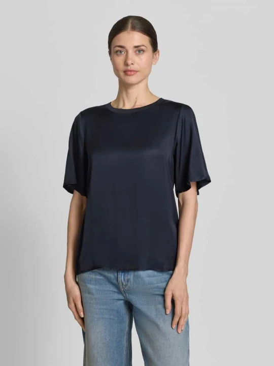 Zdjęcie produktu T-shirt z mieszanki wiskozy z okrągłym dekoltem comma Granatowy
