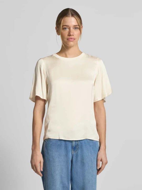 Zdjęcie produktu T-shirt z mieszanki wiskozy z okrągłym dekoltem comma Złamany biały