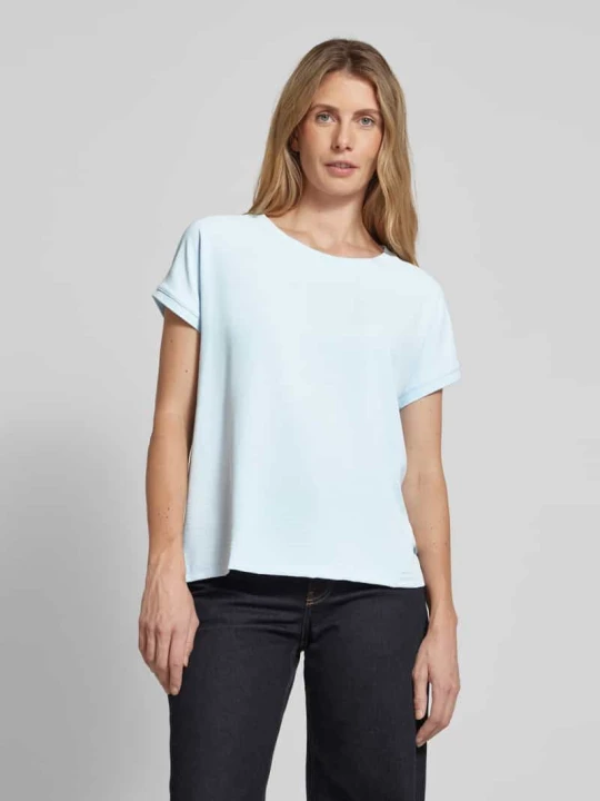 Zdjęcie produktu T-shirt z mieszanki wiskozy z okrągłym dekoltem model ‘Panyax’ B.Young Jasnoniebieski