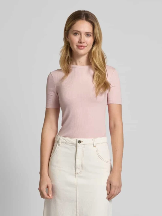 Zdjęcie produktu T-shirt z mieszanki wiskozy z okrągłym dekoltem Tommy Hilfiger Różowy