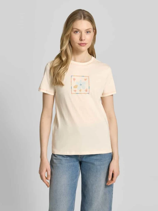 Zdjęcie produktu t-shirt z motywem i okrągłym dekoltem Jake*s Beżowy