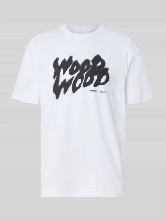 Zdjęcie produktu T-shirt z nadruk z logo model 'Bobby' Wood Wood Biały