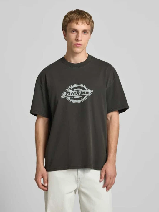 Zdjęcie produktu t-shirt z nadruk z logo model 'PLAINVILLE' Dickies Czarny